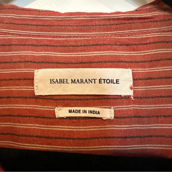 Isabel Marant Etoile Women’s button down shirt red striped sz 38 / US 6 /medium - Picture 3 of 8